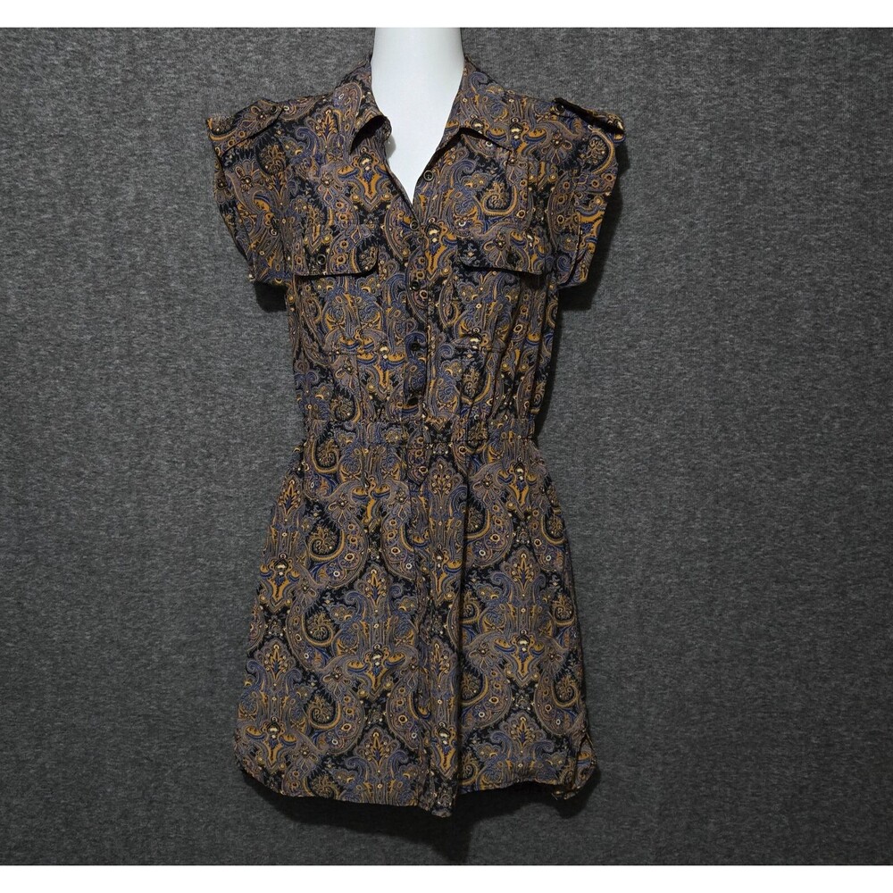 Madewell Broadway & Broome Shirt Dress Womens 0 Blue 100% Silk Pockets
